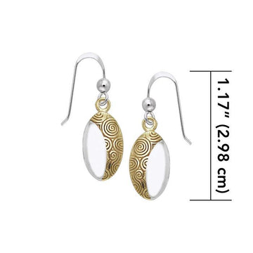 Danu Silver and Gold Celtic Spiral Earrings MER548 - Jewelry